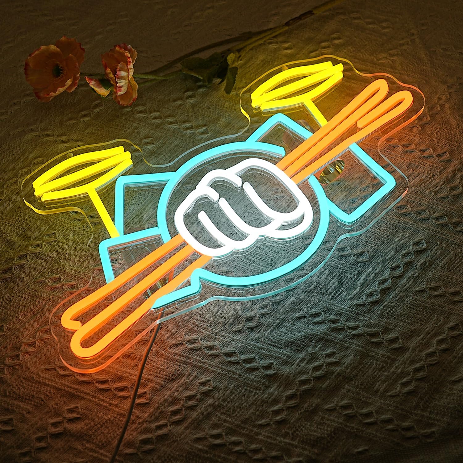 Drum Set Neon Sign USB Powered - Lighting Decoration Ideas 评论和价格