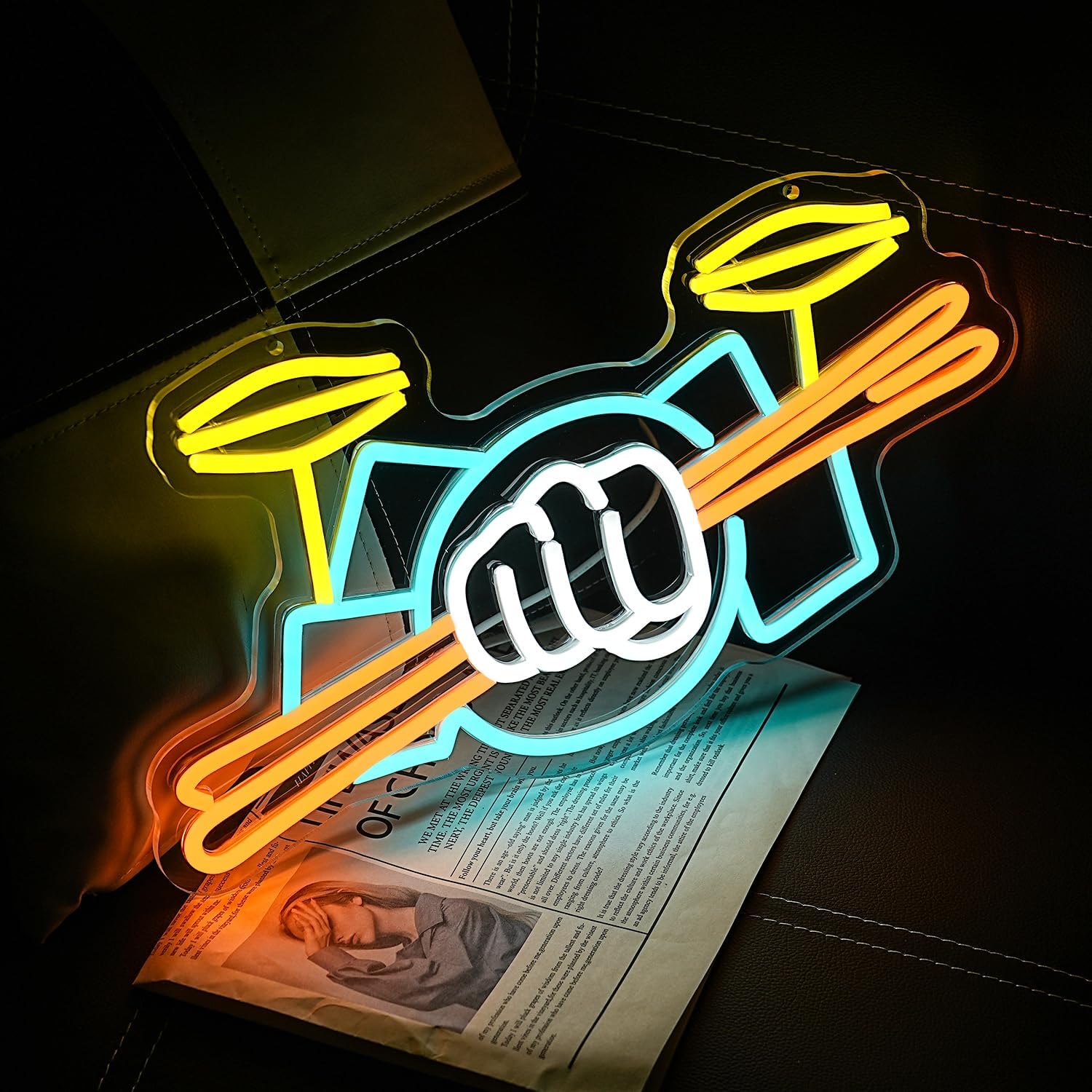 Drum Set Neon Sign USB Powered - Lighting Decoration Ideas 评论和价格