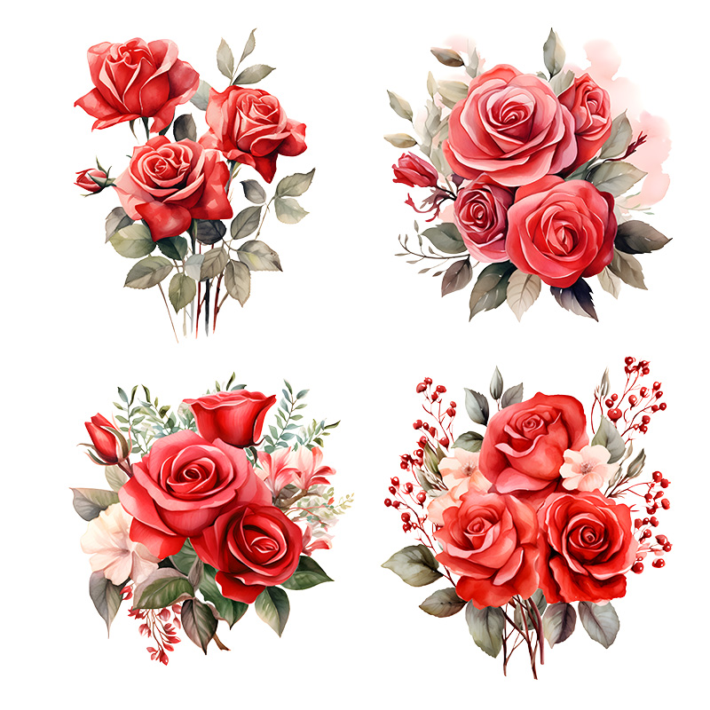 T2345# Beautiful Red Roses Sti - Lighting Mcqueen Bedroom Decor 评论和价格
