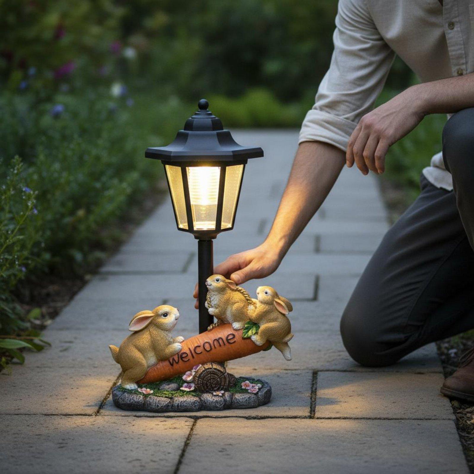 Solar Rabbit Statue Decorative - Lighting Decoration Ideas 评论和价格