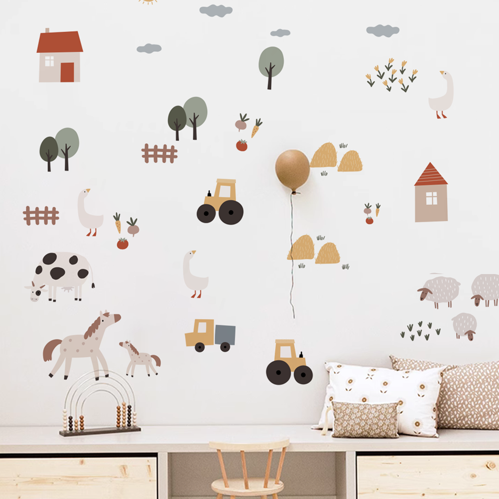 Boho Cartoon Cute Cows Farm An - Lighting Mcqueen Bedroom Decor 评论和价格