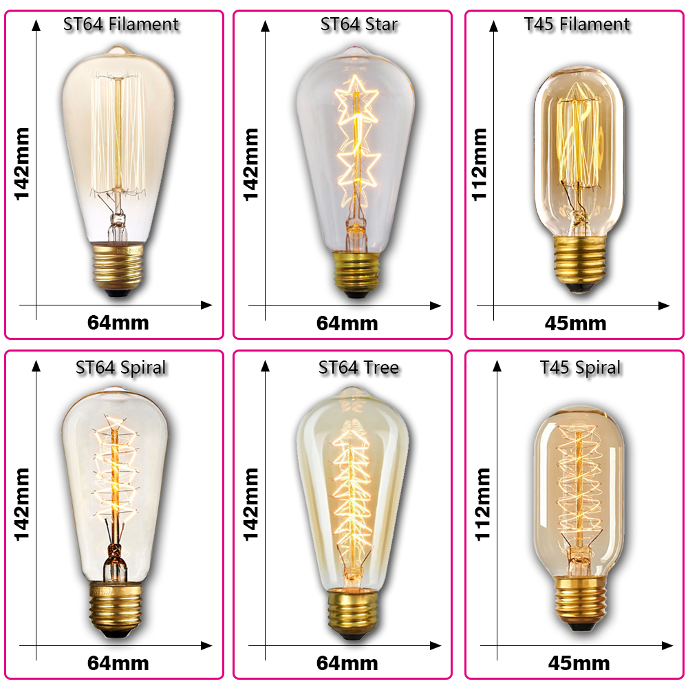 Retro Edison Light Bulb E27 40 - Lighting Decoration Ideas 评论和价格