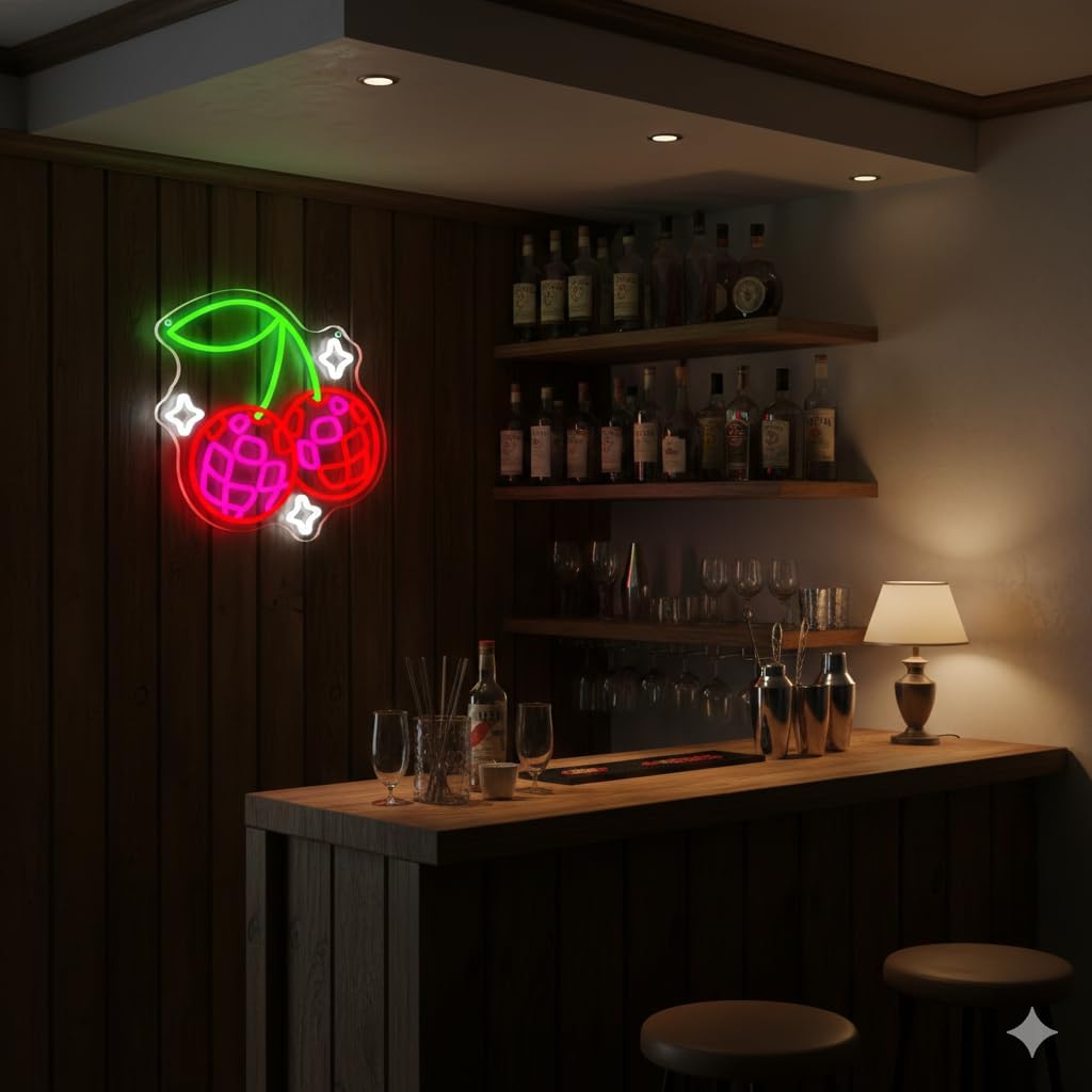 Disco Ball Cherry LED Neon Sig - Lighting Christmas Decor 评论和价格